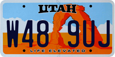 UT license plate W489UJ