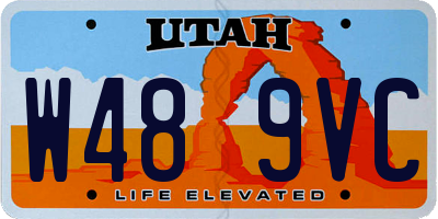 UT license plate W489VC