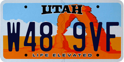 UT license plate W489VF