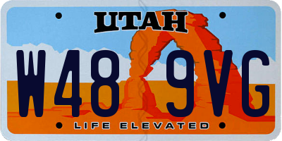 UT license plate W489VG