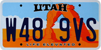 UT license plate W489VS