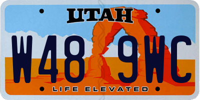UT license plate W489WC