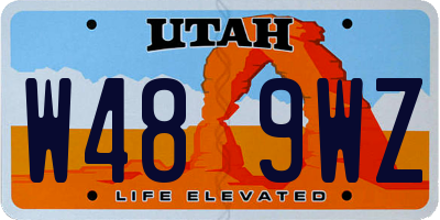 UT license plate W489WZ