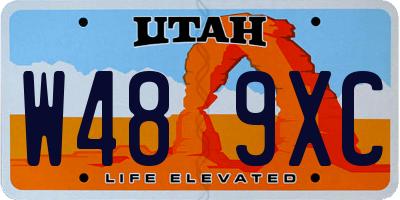 UT license plate W489XC