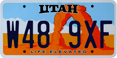 UT license plate W489XF