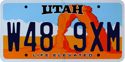 UT license plate W489XM