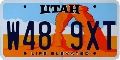 UT license plate W489XT