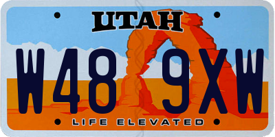 UT license plate W489XW