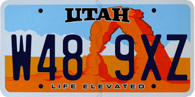 UT license plate W489XZ