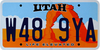 UT license plate W489YA