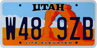 UT license plate W489ZB
