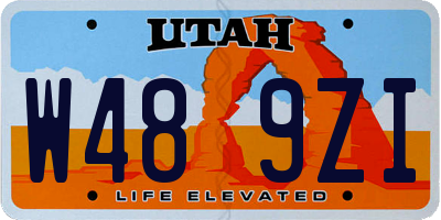 UT license plate W489ZI