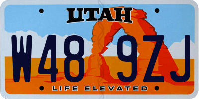 UT license plate W489ZJ