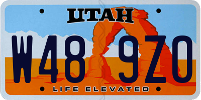 UT license plate W489ZO