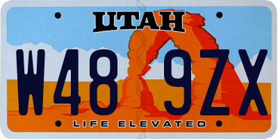 UT license plate W489ZX