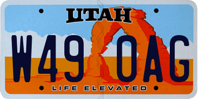 UT license plate W490AG