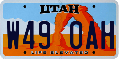UT license plate W490AH