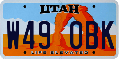 UT license plate W490BK
