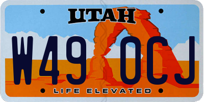 UT license plate W490CJ