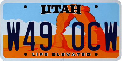 UT license plate W490CW