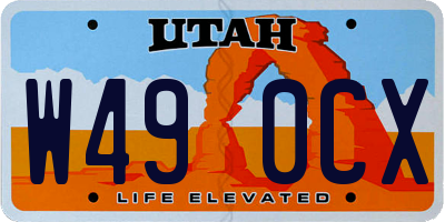 UT license plate W490CX