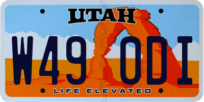 UT license plate W490DI