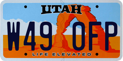 UT license plate W490FP