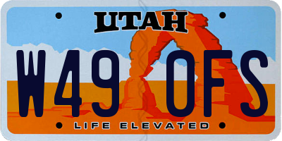 UT license plate W490FS