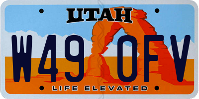 UT license plate W490FV