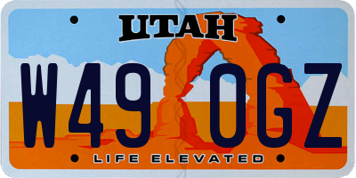 UT license plate W490GZ