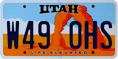 UT license plate W490HS