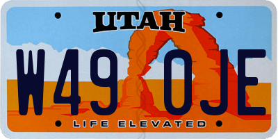 UT license plate W490JE