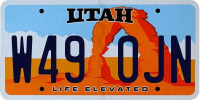 UT license plate W490JN