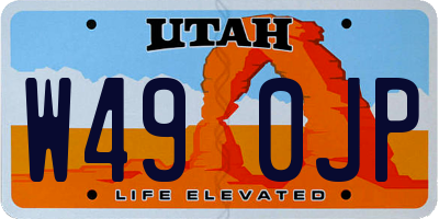 UT license plate W490JP
