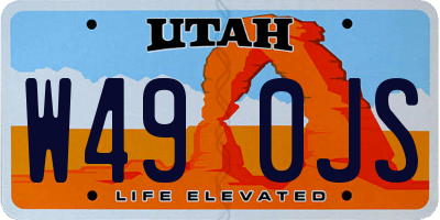 UT license plate W490JS