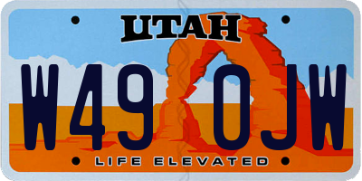 UT license plate W490JW