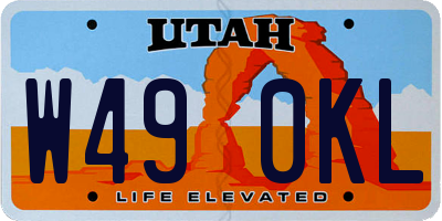 UT license plate W490KL
