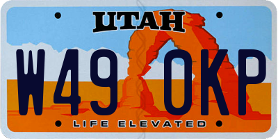 UT license plate W490KP