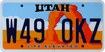 UT license plate W490KZ