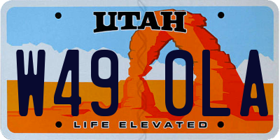 UT license plate W490LA