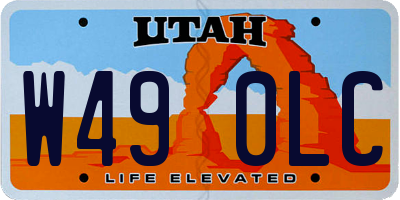UT license plate W490LC