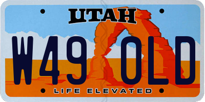 UT license plate W490LD