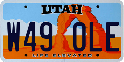 UT license plate W490LE