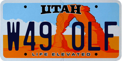 UT license plate W490LF