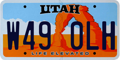 UT license plate W490LH