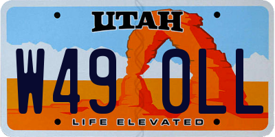 UT license plate W490LL