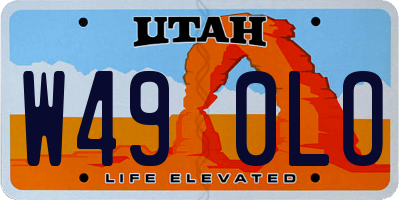 UT license plate W490LO