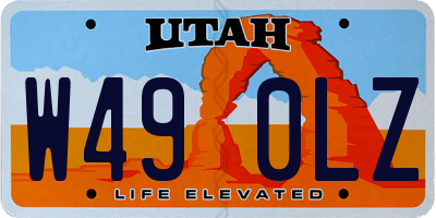 UT license plate W490LZ
