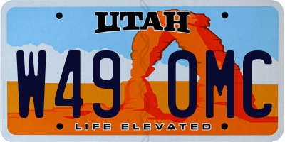UT license plate W490MC