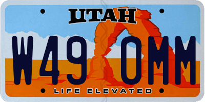 UT license plate W490MM